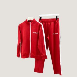 Tuta con cerniera Palm Angels rossa bianca
